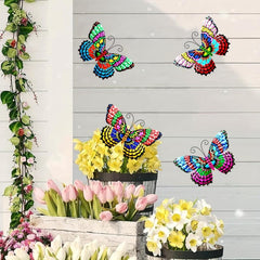 4pcs 3D Metal Butterfly Wall Decor 7.5'' Home Garden Bedroom Wedding Party Decor