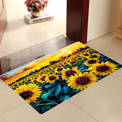 Sunflower In Sunset Outdoor Entrance Mat Non Slip Floor Padded