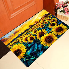 Sunflower In Sunset Outdoor Entrance Mat Non Slip Floor Padded