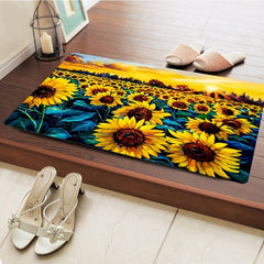 Sunflower In Sunset Outdoor Entrance Mat Non Slip Floor Padded