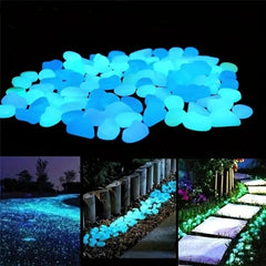 100pcs Glow In The Dark Pebbles for Magical Garden Aquarium Decoration