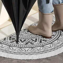 Creative Geometric Semicircular Door Mat Non-slip Stain Resistant Area Mat