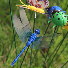 12pcs Butterfly Dragonfly Ladybug Garden Stakes Decor