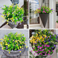 6 UV Resistant Artificial Flowers for Garden Patio Porch Window Box