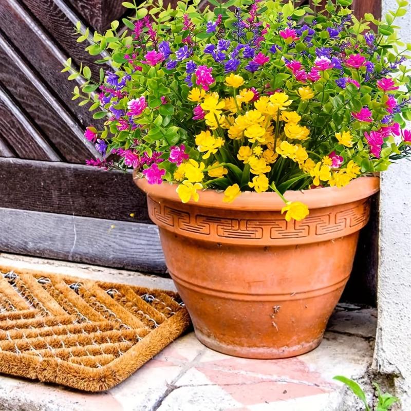 6 UV Resistant Artificial Flowers for Garden Patio Porch Window Box