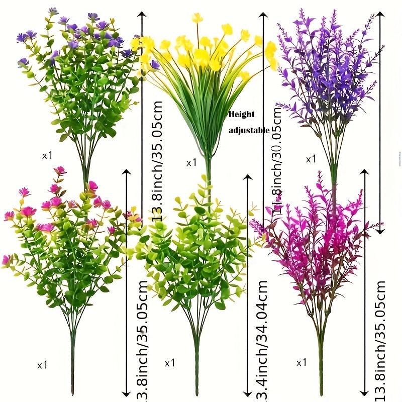 6 UV Resistant Artificial Flowers for Garden Patio Porch Window Box