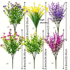6 UV Resistant Artificial Flowers for Garden Patio Porch Window Box