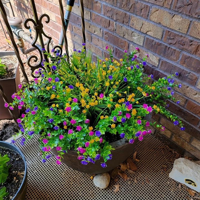 6 UV Resistant Artificial Flowers for Garden Patio Porch Window Box