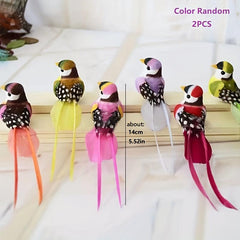 2pcs Bird Shaped Animal Ornaments for Garden & Outdoor Decor