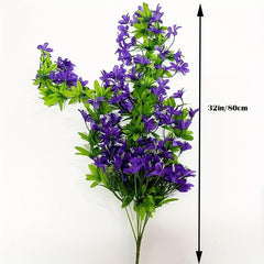 2pcs Artificial Hanging Violet Flowers In Basket For Patio Garden Decor