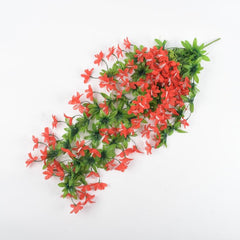 2pcs Artificial Hanging Violet Flowers In Basket For Patio Garden Decor
