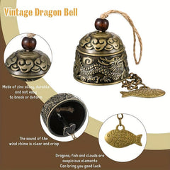 Vintage Dragon Bell Fengshui Wind Chimes Good Luck Hanging Bell