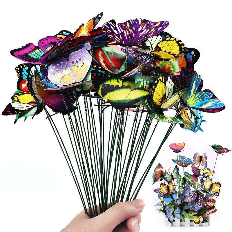 Butterfly Stakes Garden Ornaments DIY Party Supplies