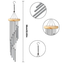 Metal Tubes Wind Chimes Outdoor Garden with 12 Tubes