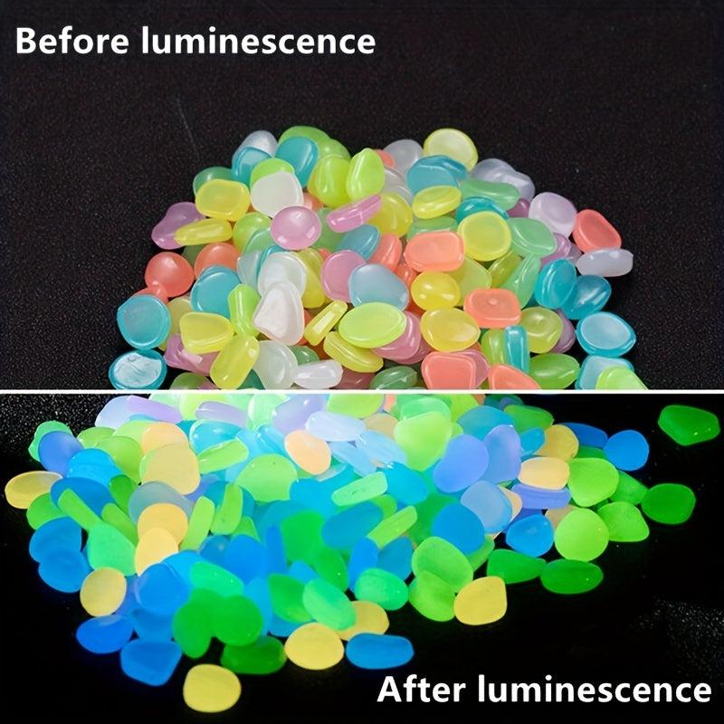 100pcs Glow in the Dark Pebbles for Garden Aquarium Decoration