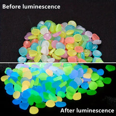 100pcs Glow in the Dark Pebbles for Garden Aquarium Decoration
