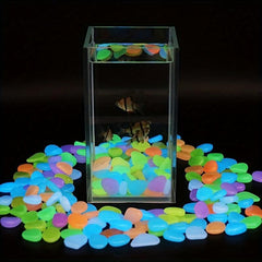 100pcs Glow in the Dark Pebbles for Garden Aquarium Decoration