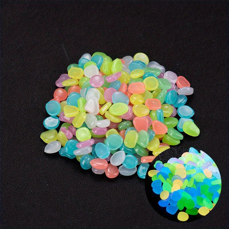 100pcs Glow in the Dark Pebbles for Garden Aquarium Decoration