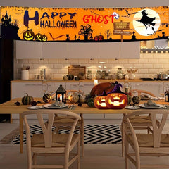 Halloween Party Banner: Spooky Decor for Your Courtyard