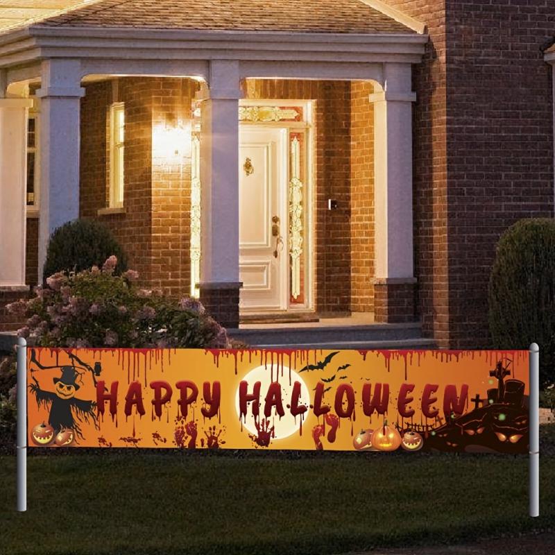 Halloween Party Banner: Spooky Decor for Your Courtyard