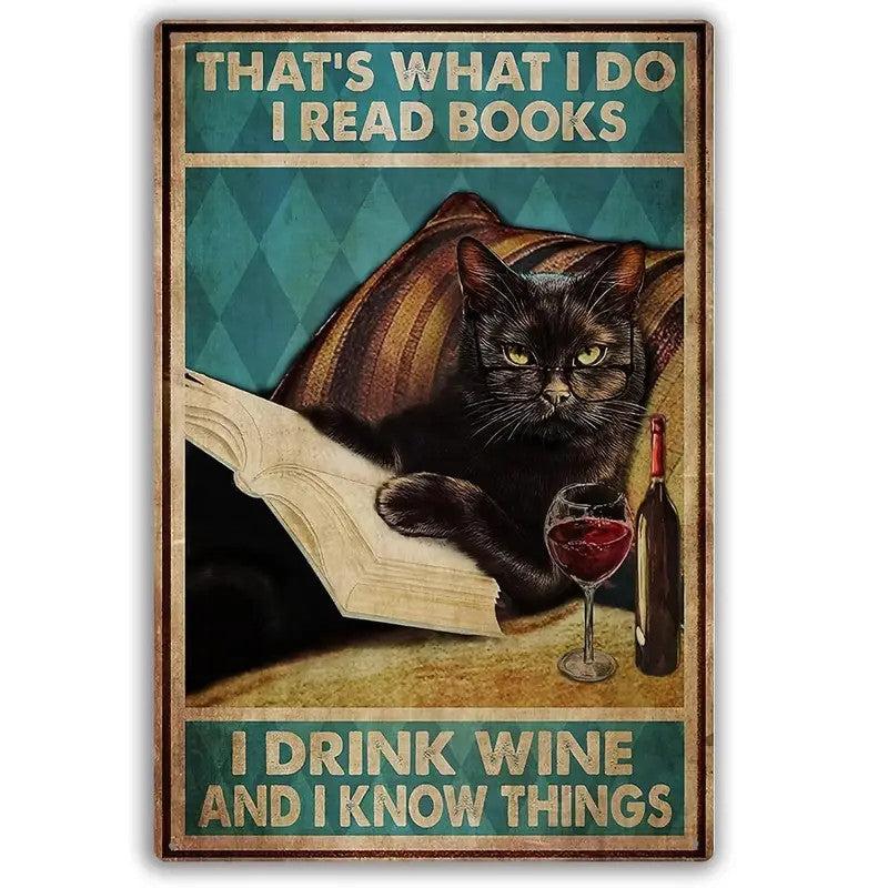 Funny Cat Metal Tin Sign Retro Art Wall Decor