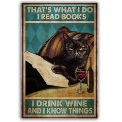 Funny Cat Metal Tin Sign Retro Art Wall Decor