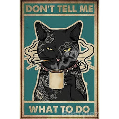 Funny Cat Metal Tin Sign Retro Art Wall Decor