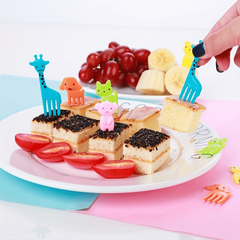 10pcs Cartoon Fruit Forks for Kids Bento Lunch Decoration