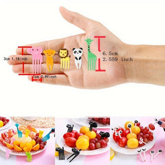 10pcs Cartoon Fruit Forks for Kids Bento Lunch Decoration