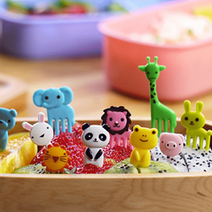 10pcs Cartoon Fruit Forks for Kids Bento Lunch Decoration