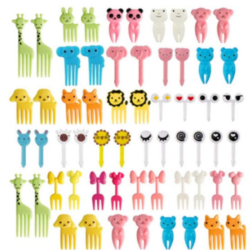 10pcs Cartoon Fruit Forks for Kids Bento Lunch Decoration