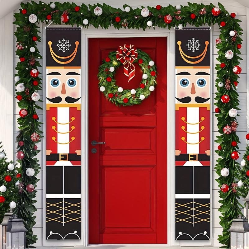 Christmas Banner Decor Porch Sign Happy Year Signs For Home Front Door Fireplace