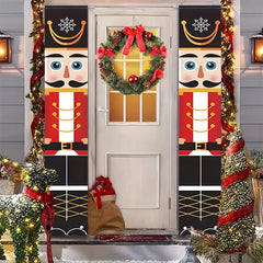 Christmas Banner Decor Porch Sign Happy Year Signs For Home Front Door Fireplace