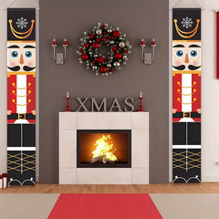 Christmas Banner Decor Porch Sign Happy Year Signs For Home Front Door Fireplace
