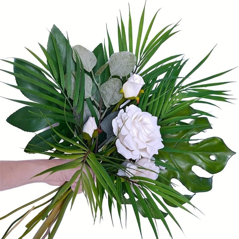 8pcs Artificial Areca Palm Leaves Home Wedding Office Cafe Decor