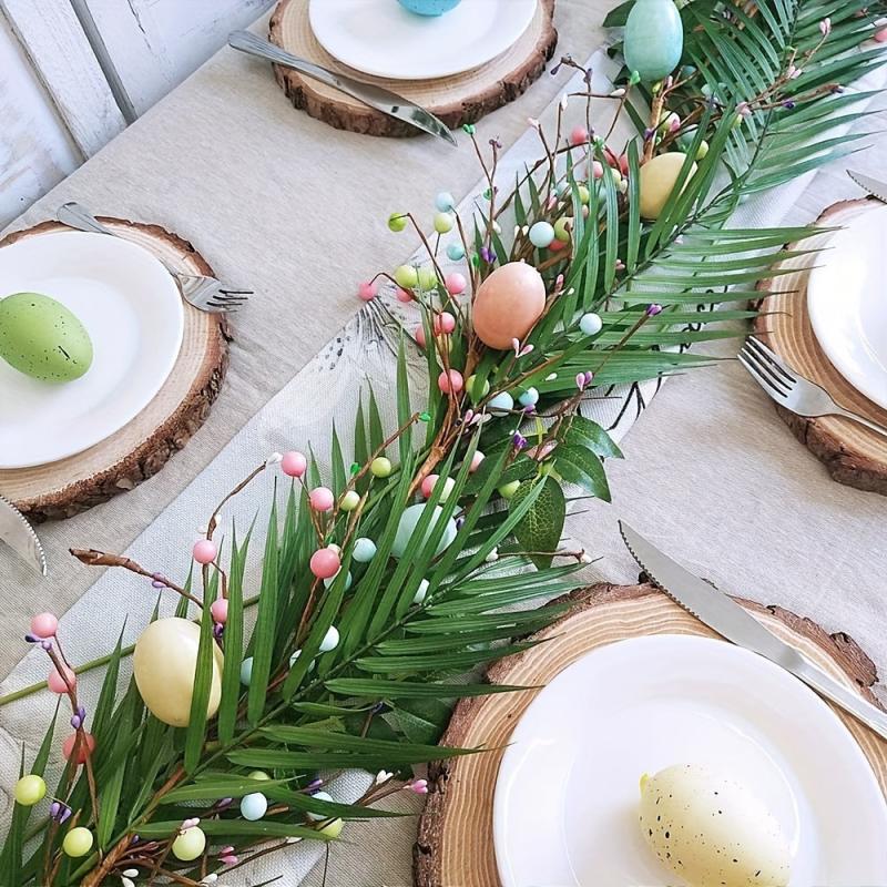 8pcs Artificial Areca Palm Leaves Home Wedding Office Cafe Decor