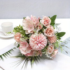 Simulated Rose Wedding Bouquet for Outdoor Garden Decor