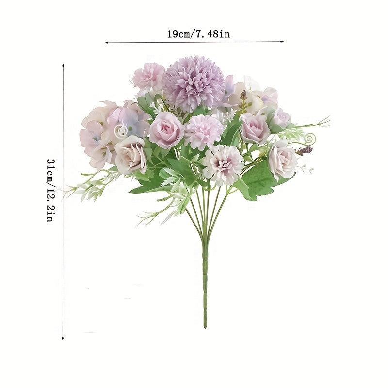 Simulated Rose Wedding Bouquet for Outdoor Garden Decor