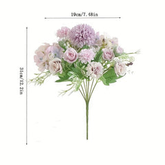 Simulated Rose Wedding Bouquet for Outdoor Garden Decor