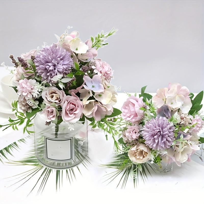 Simulated Rose Wedding Bouquet for Outdoor Garden Decor