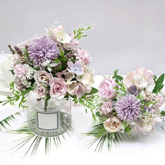 Simulated Rose Wedding Bouquet for Outdoor Garden Decor