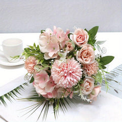 Simulated Rose Wedding Bouquet for Outdoor Garden Decor