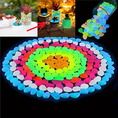 100pcs Glow In The Dark Stones for Fish Tank Aquarium