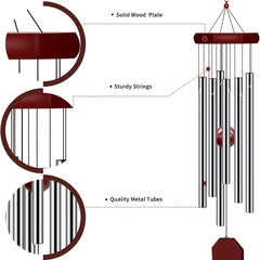 Memorial Wind Chimes Outdoor 6 Tubes Deep Sounds Relaxing Garden Yard Patio Deco