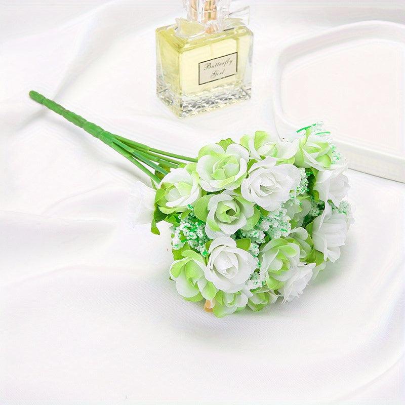 21Forks Rose Flower Small Lace Silk Bouquet Home Wedding Decoration