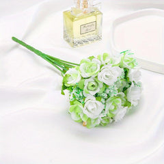 21Forks Rose Flower Small Lace Silk Bouquet Home Wedding Decoration
