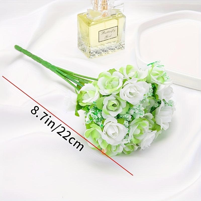 21Forks Rose Flower Small Lace Silk Bouquet Home Wedding Decoration