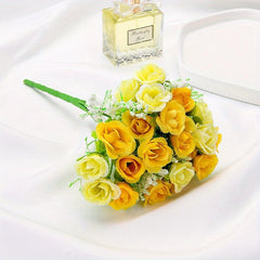 21Forks Rose Flower Small Lace Silk Bouquet Home Wedding Decoration