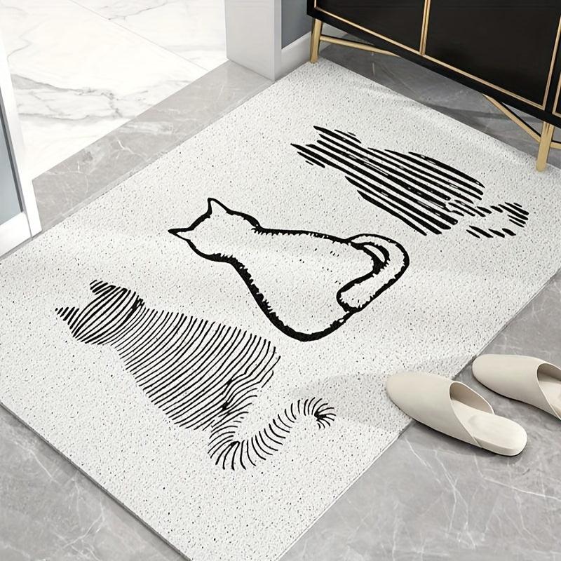 Cat Back Pattern Entrance Door Mat Anti-fouling Anti-slip Waterproof Mat