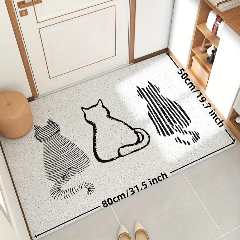 Cat Back Pattern Entrance Door Mat Anti-fouling Anti-slip Waterproof Mat